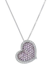 Diana M. Jewels - Fine Jewelry 18k 3.00 Ct. Tw. Diamond & Sapphire Heart Necklace - Lyst