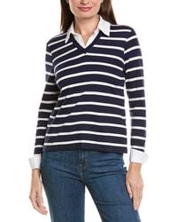 Jones New York - Petite Poplin Trim Pullover - Lyst