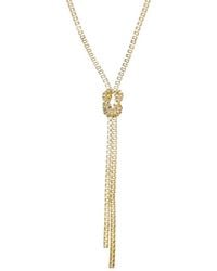 Adornia - Plated 30In Knotted Box Chain Lariat Necklace - Lyst