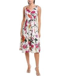 Tahari - Sleeveless Midi Dress - Lyst