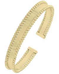 Italian Gold - 14k Beaded Edge Cuff Bracelet - Lyst