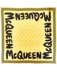 McQueen - Graffiti Biker Silk Scarf - Lyst
