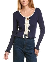 Laundry by Shelli Segal - Pointelle Cardigan Sweater - Lyst