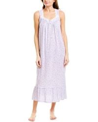 NWT $74 EILEEN WEST NIGHTGOWN MEDIUM Long Slvless Charcoal Chambray Cotton