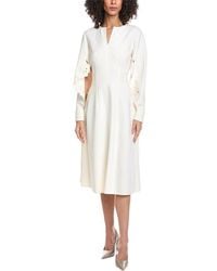 Oscar de la Renta - Floral Detail Silk-Lined Wool-Blend Midi Dress - Lyst
