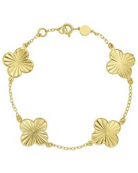 Italian Gold - 14K Floral Bracelet - Lyst