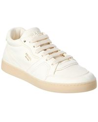 Prada - Logo Leather Sneaker - Lyst