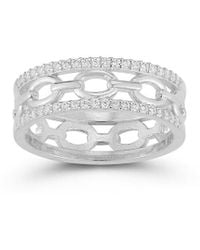 Chloe and Madison - Silver Cz Triple Stack Ring - Lyst