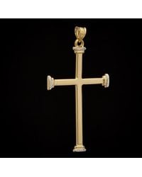 Italian Gold - 14k Two-tone Cross Pendant - Lyst