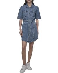 DKNY - Self Belted Shirt Utility Dress - Lyst