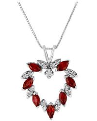 LEVARON - 14K 1.00 Ct. Tw. Diamond & Ruby Heart Pendant - Lyst