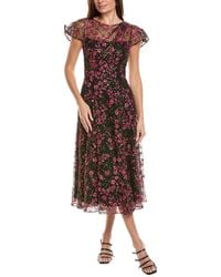 THEIA - Mariah Beaded Midi Dress - Lyst