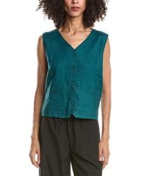 Eileen Fisher - V-Neck Linen Vest - Lyst