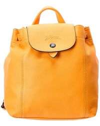 Longchamp Le Pliage Cuir Xs Leather Backpack - Orange