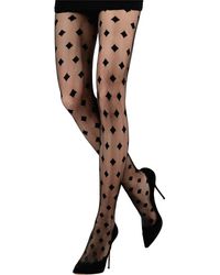 Emilio Cavallini - All Over Medium Diamonds On 3D Tights - Lyst