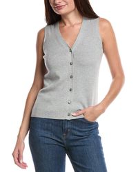 Forte - Button Silk & Cashmere-Blend Sweater Vest - Lyst