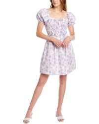 7021 - Puff Sleeve Mini Dress - Lyst