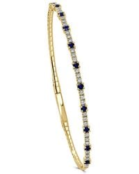 Sabrina Designs - 14K 1.11 Ct. Tw. Diamond & Sapphire Flexible Bangle Bracelet - Lyst