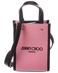 Jimmy Choo - Mini N/S Canvas & Leather Tote - Lyst