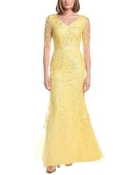 Rene Ruiz - V-Neck Elbow Sleeves Trumpet Gown - Lyst