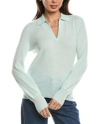 Forte - Split Neck 100% Cashmere Polo Sweater - Lyst