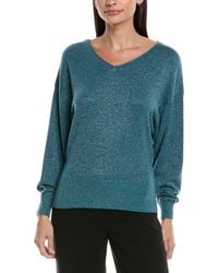 Lafayette 148 New York - Wool & Silk-Blend Voluminous Sleeve V-Neck Sweater - Lyst