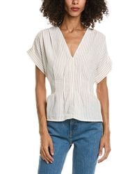 Max Studio - Short Sleeve Pleat Front Blouse - Lyst