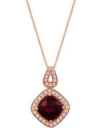 Le Vian - Le Vian Vivids 14K Rose 5.06 Ct. Tw. Diamond & Garnet Pendant Necklace - Lyst