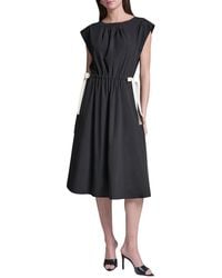 BCBGMAXAZRIA - Bow Crepe Midi Dress - Lyst