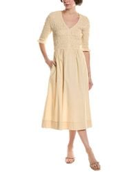 Sea - Juni Smocked Midi Dress - Lyst