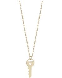 Italian Gold - 14K Key Heart Pendant Necklace - Lyst