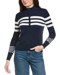 Hannah Rose - Stripe 1/2-Zip Cashmere-Blend Pullover - Lyst