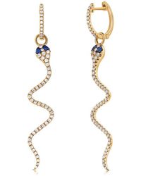 Sabrina Designs - 14k 0.59 Ct. Tw. Diamond & Sapphire Snake Dangle Earrings - Lyst