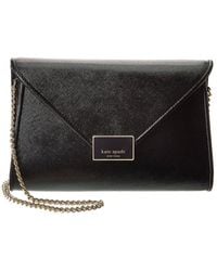 Kate Spade - Anna Shiny Textured Leather Medium Envelope Clutch - Lyst