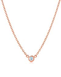 Suzy Levian - 14k Rose Gold 0.15 Ct. Diamond Solitaire Necklace - Lyst