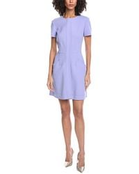 Oscar de la Renta - Zip Front Silk-Lined Wool-Blend Shift Dress - Lyst