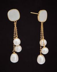 Italian Gold - 18k Pearl Dangle Earrings - Lyst