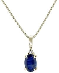 LEVARON FINE JEWELRY - Levaron 14K 0.41 Ct. Tw. Diamond & Sapphire Drop Pendant - Lyst