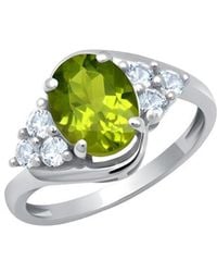 MaxColor - 10K 1.60 Ct. Tw. Peridot Halo Ring - Lyst