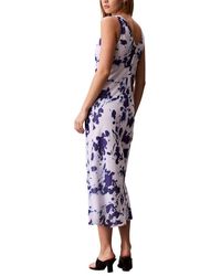 Calvin Klein Floral-print High-low Wrap Maxi Dress in Pink | Lyst