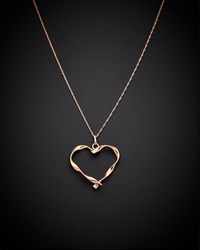 Italian Gold - Fremada 14k Italian Rose Gold Open Heart Pendant Necklace - Lyst
