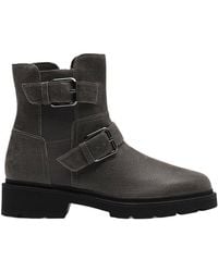 Clarks - Collection Dark Grey Lea Boot - Lyst