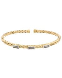 Meshmerise - 18K Over 0.08 Ct. Tw. Diamond Bangle Bracelet - Lyst