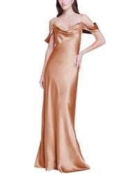 L'Agence - Kenna Cold-shoulder Silk Dress - Lyst