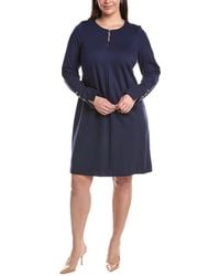 Tahari - Plus Solid Midi Dress - Lyst