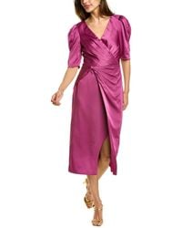 THEIA - Ina Cocktail Midi Dress - Lyst