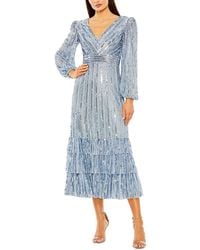 Mac Duggal - Tiered Ruffle Tea Length Dress - Lyst