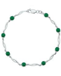 Gemstones - Gem Spark 1.52 Ct. Tw. Diamond Emerald Tennis Bracelet - Lyst