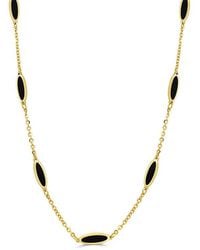Italian Gold - 14K Onyx Bar Layered Necklace - Lyst