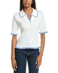 Nanette Lepore - Scallop Trim Polo Sweater - Lyst
